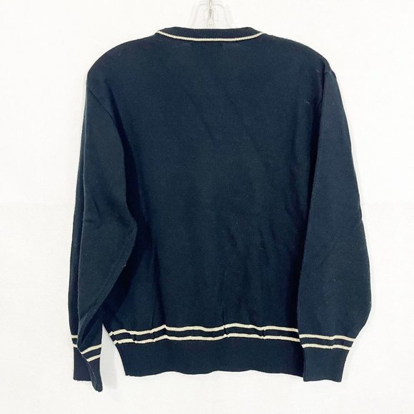 Vintage Gianni Versace Black & Gold Embroidered Crewneck Sweater - Size Medium - Picture 3 of 5